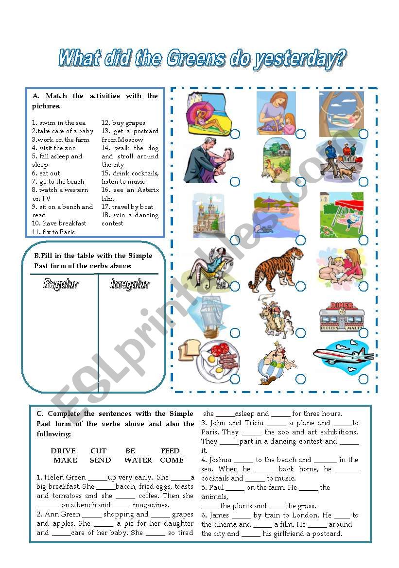 SIMPLE PAST worksheet