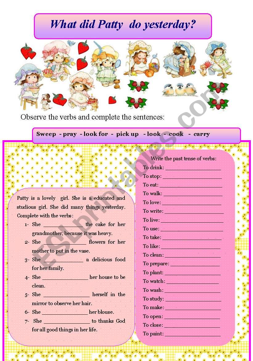 Past tense worksheet