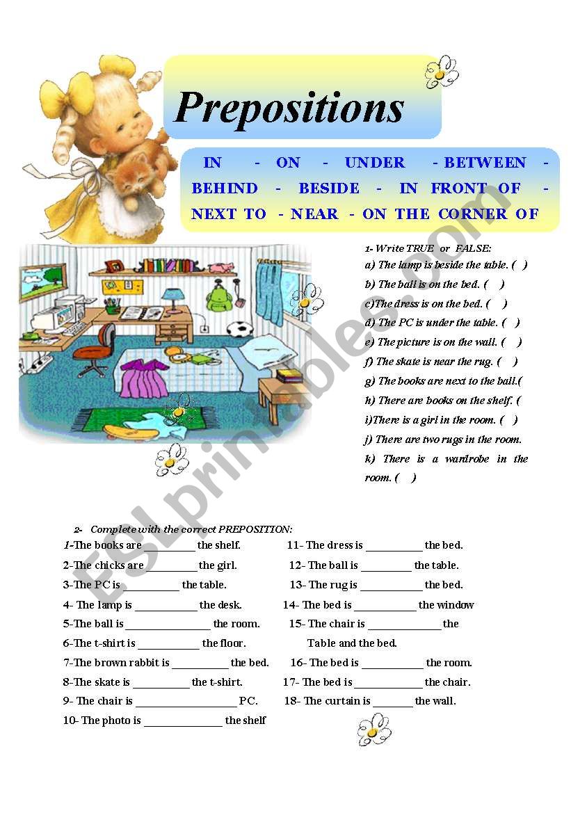 Prepositions worksheet