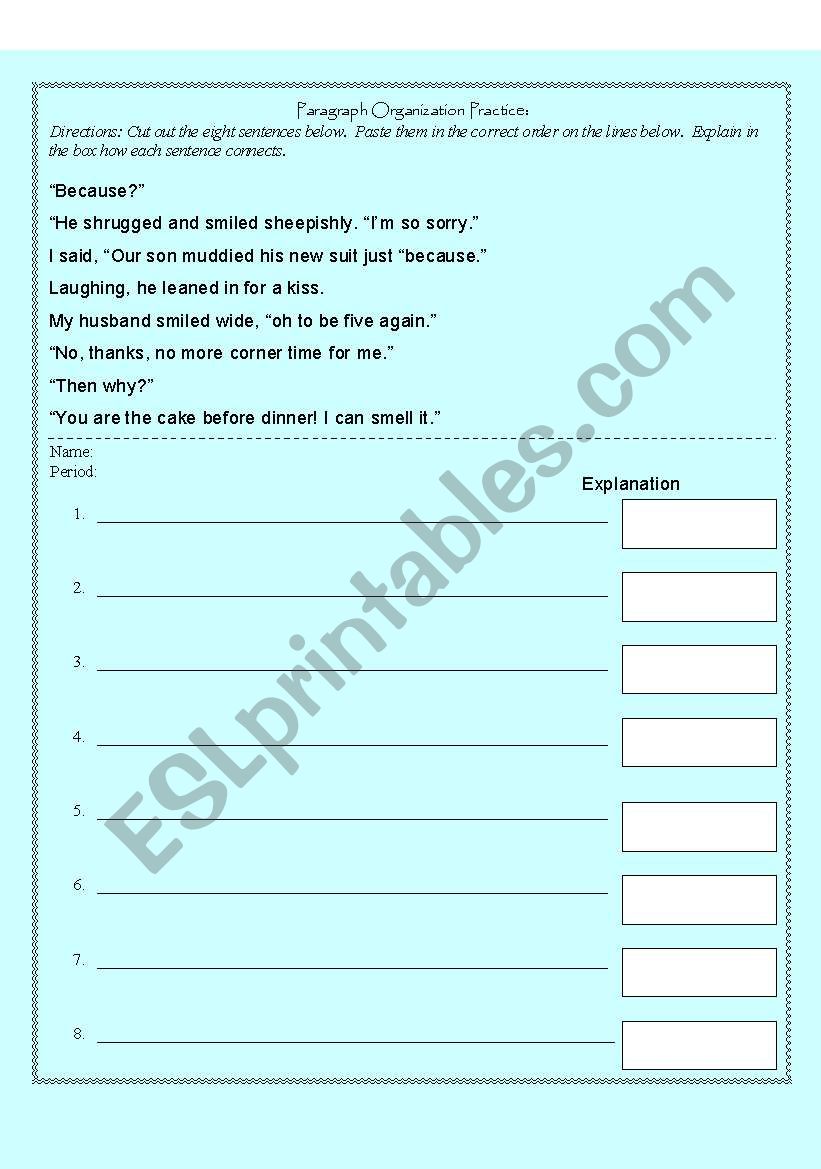 Paragraph Organization Practice