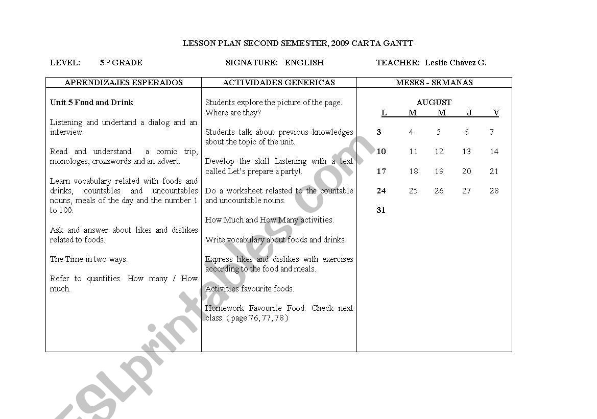 CARTA GANTT worksheet