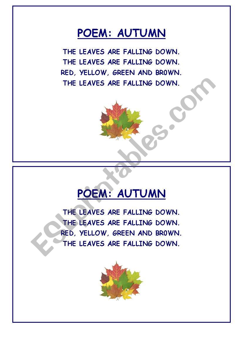 Autumn Poem worksheet