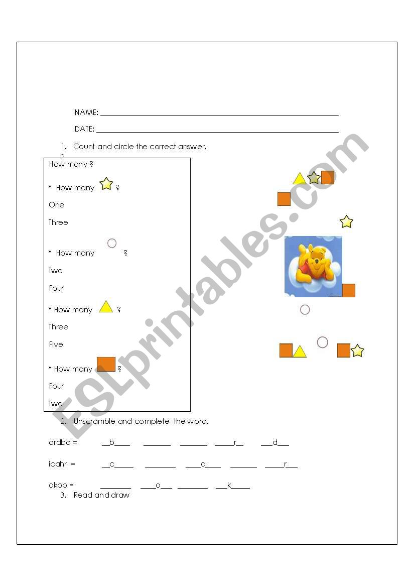 LETS COUNT worksheet