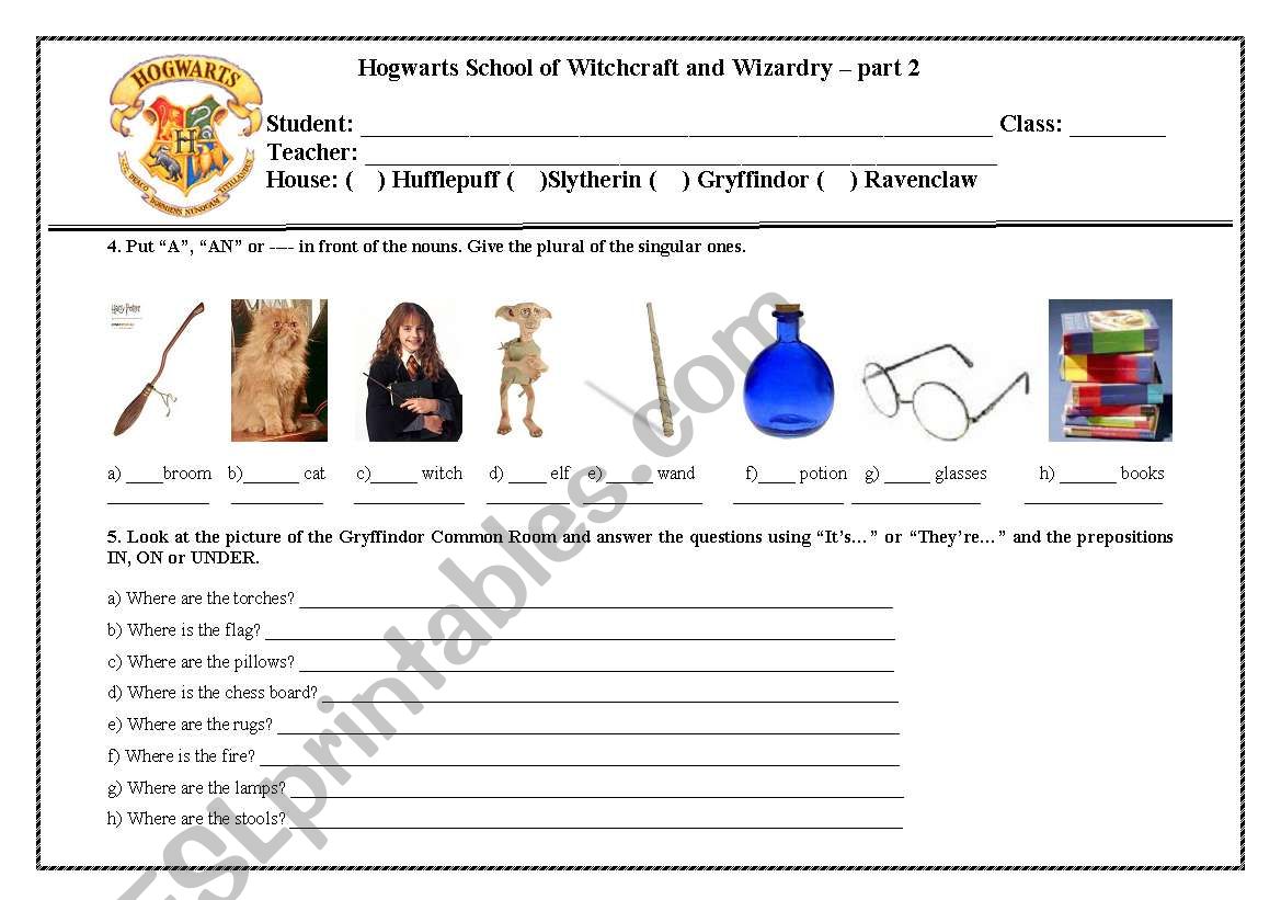 Harry Potter - Part 2 worksheet