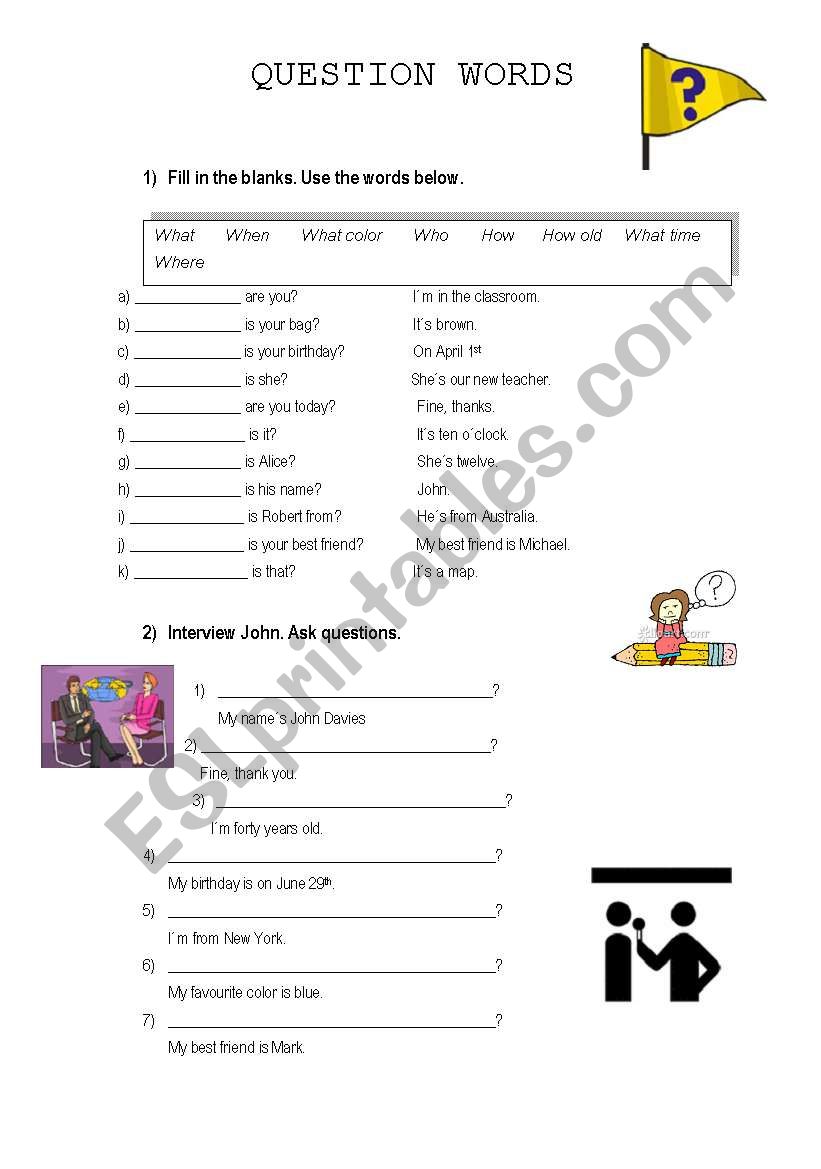 Questions Words worksheet