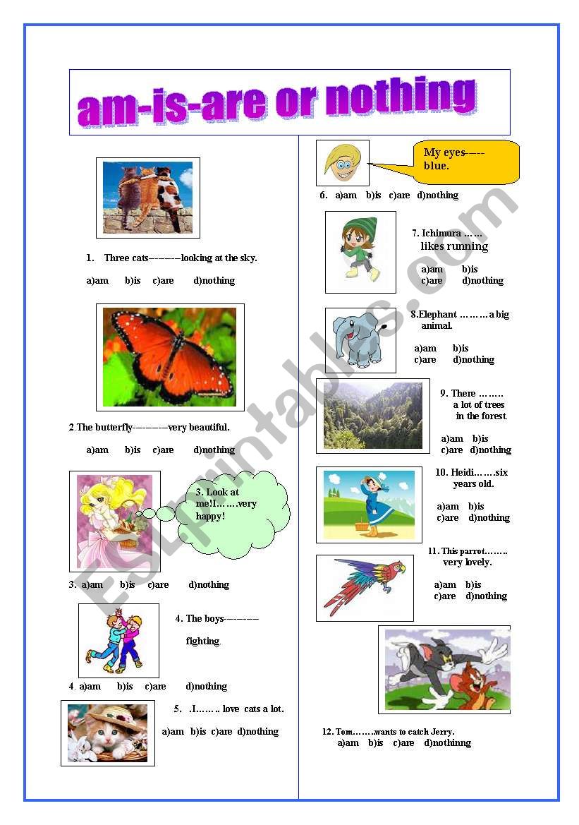 am-is-are worksheet