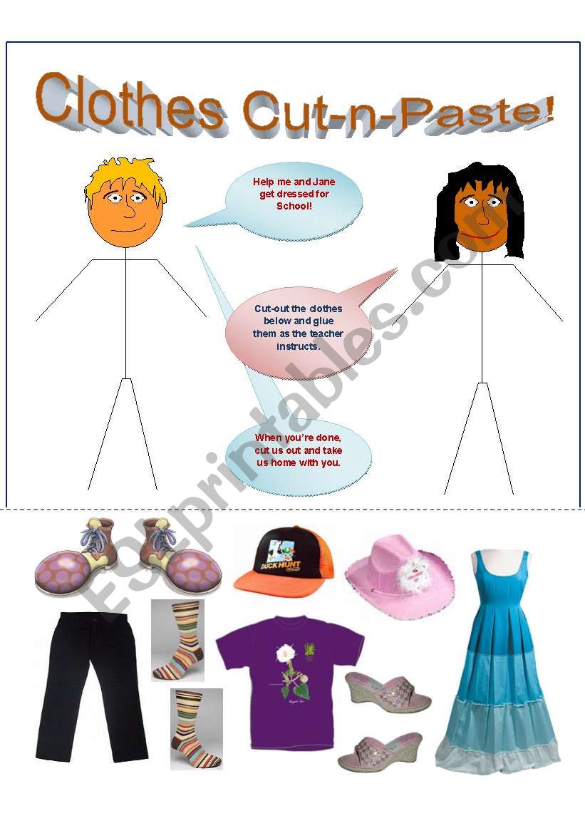 Clothes Cut-n-Paste worksheet