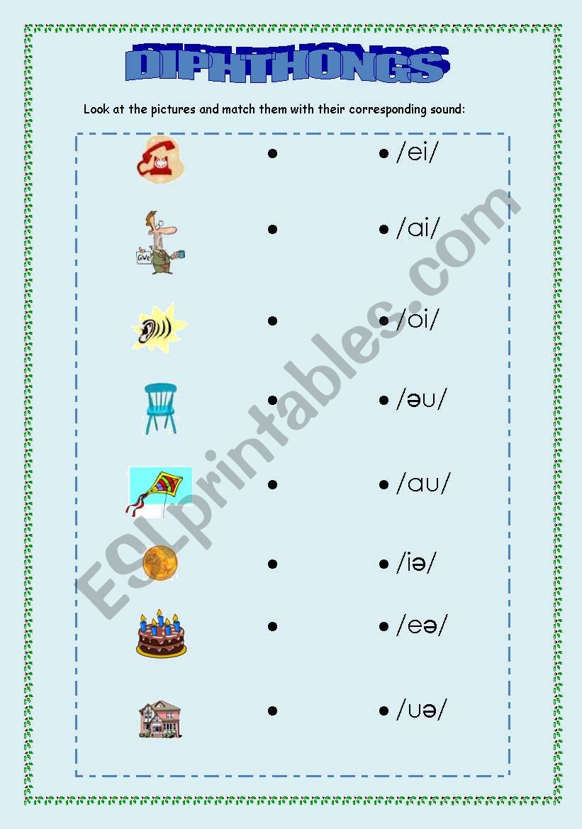 Phonetics: Diphthongs worksheet