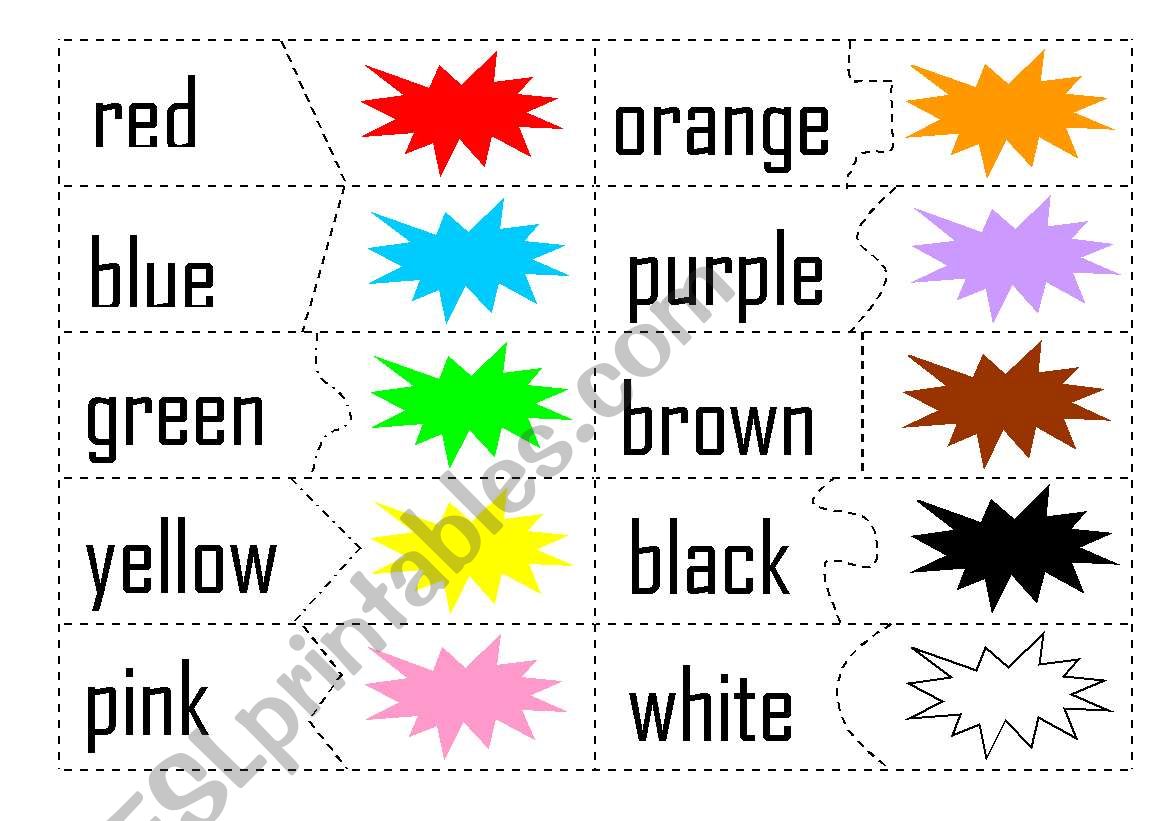 Match the colours Game worksheet