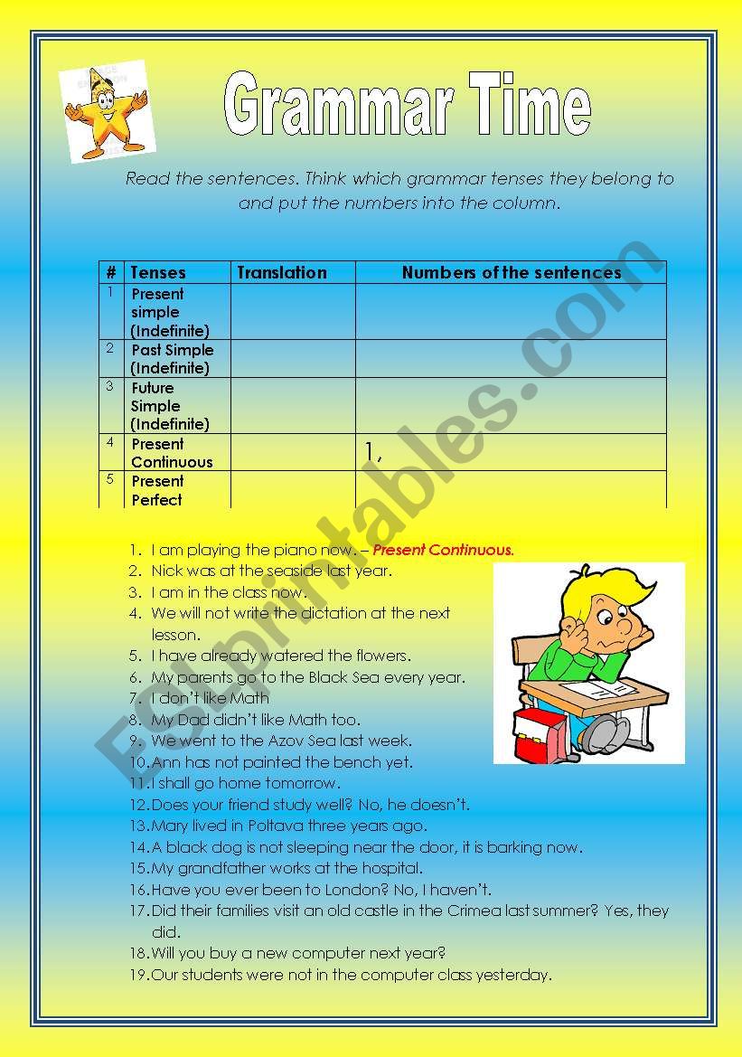 Grammar Time worksheet