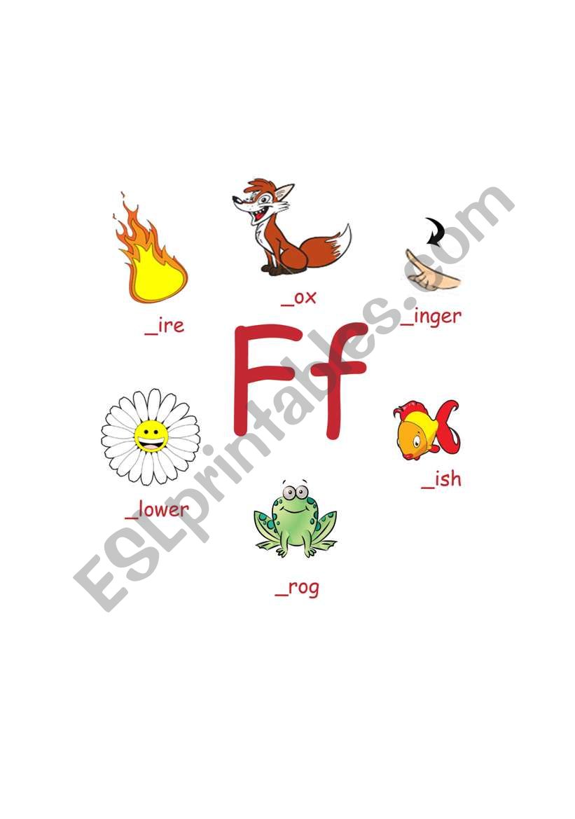 This sheet is intended to introduce the child to words starting with the letter 