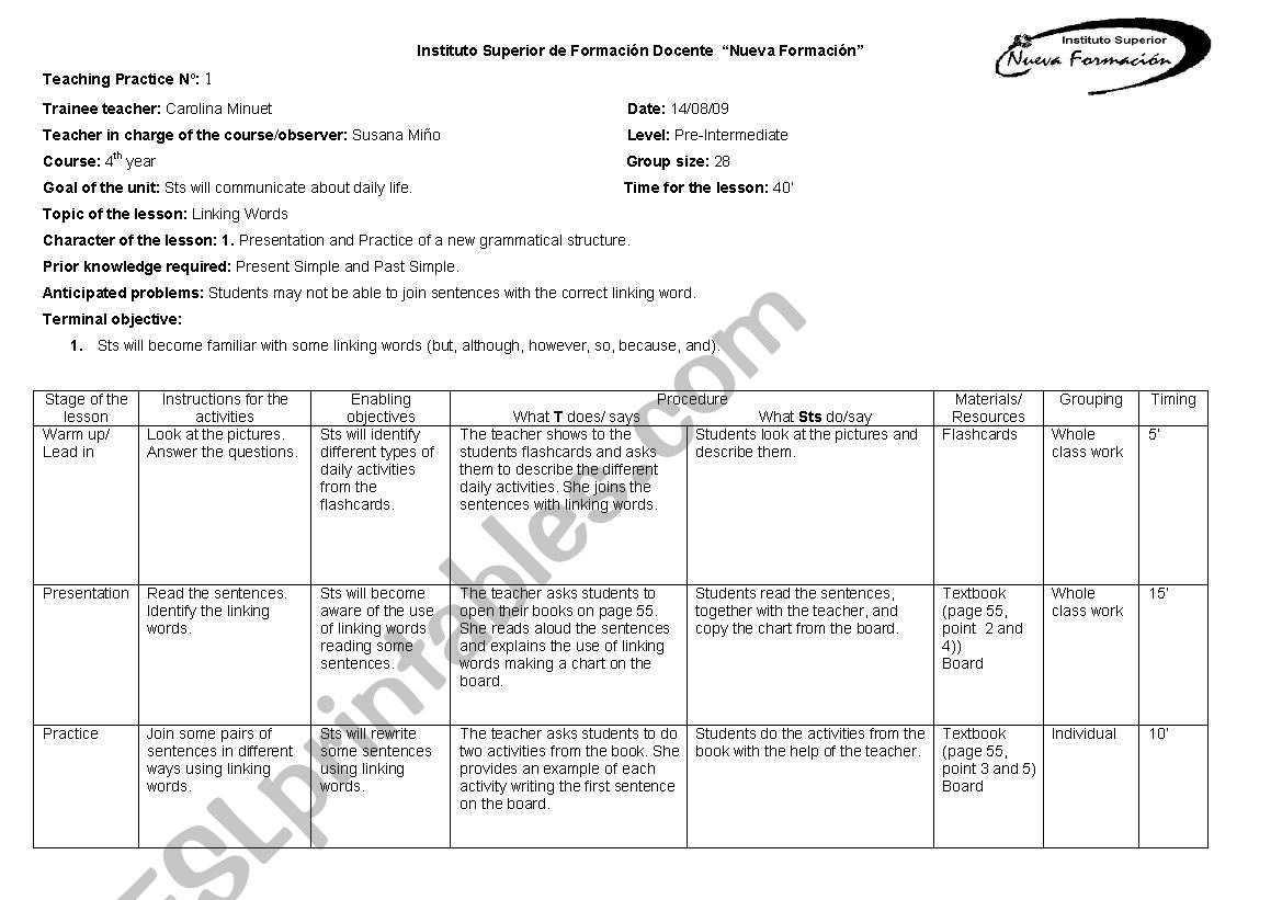 lesson plan  worksheet