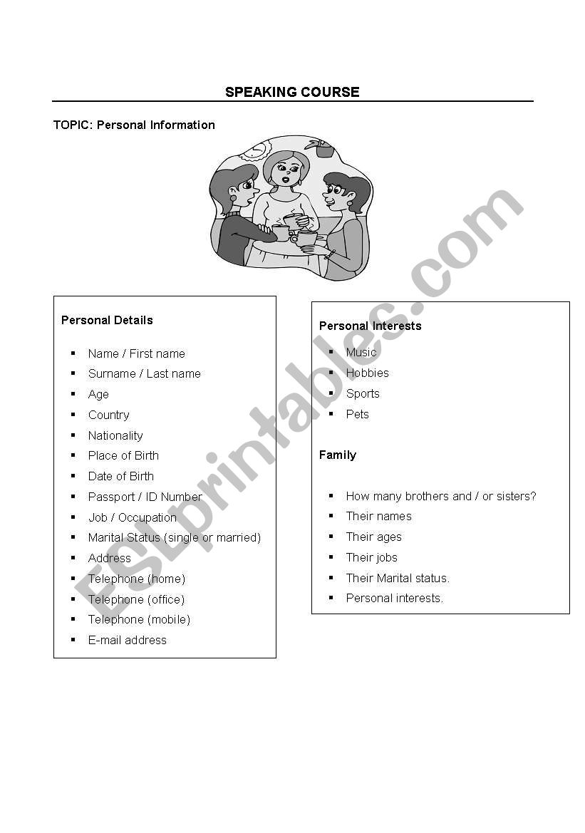 Who are you? worksheet