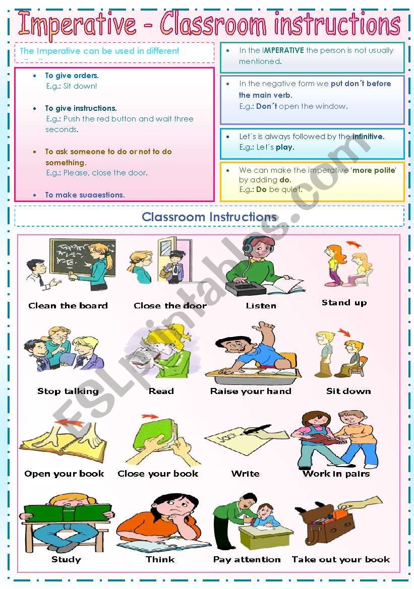 Imperative + Classroom instructions