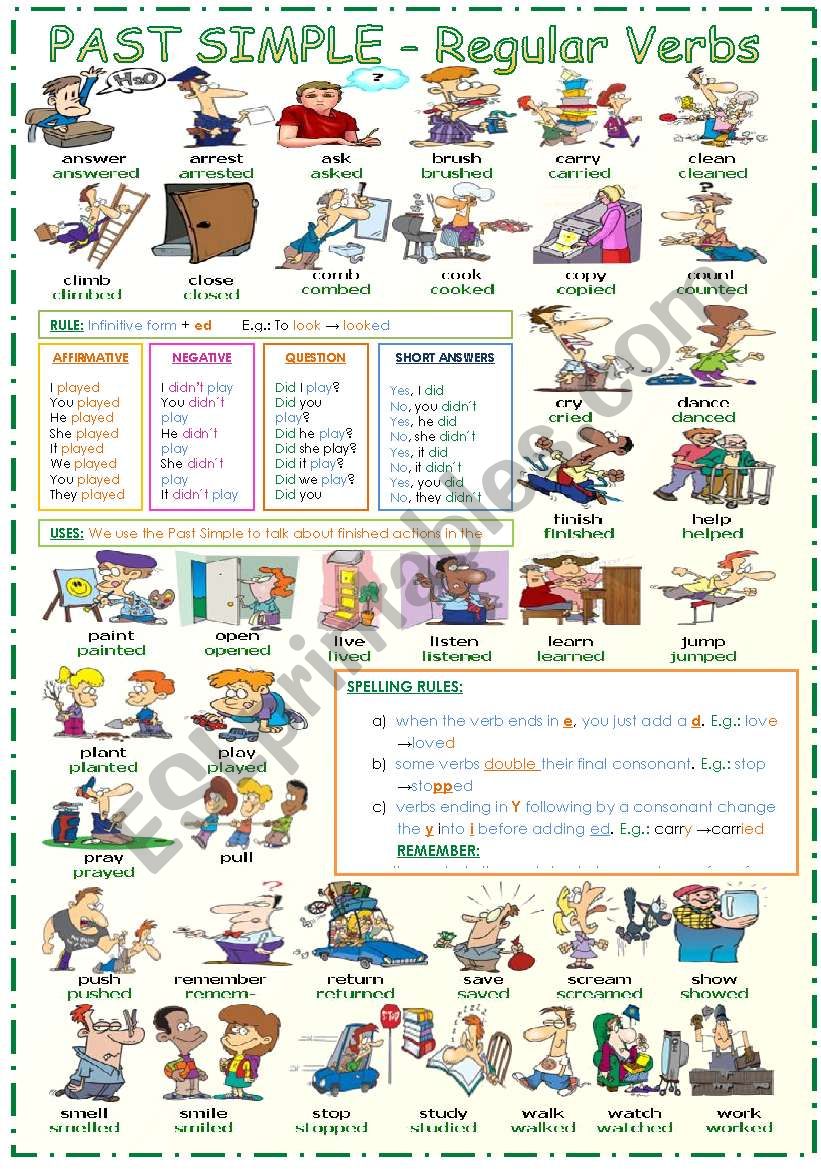 Past Simple - Regular Verbs worksheet