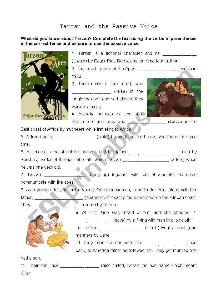 Tarzan of the Apes worksheet