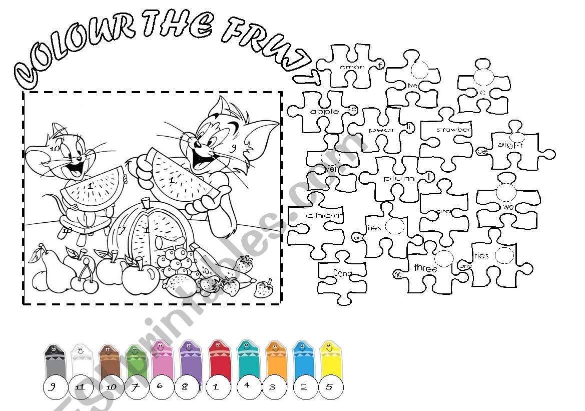 Colour the fruit worksheet