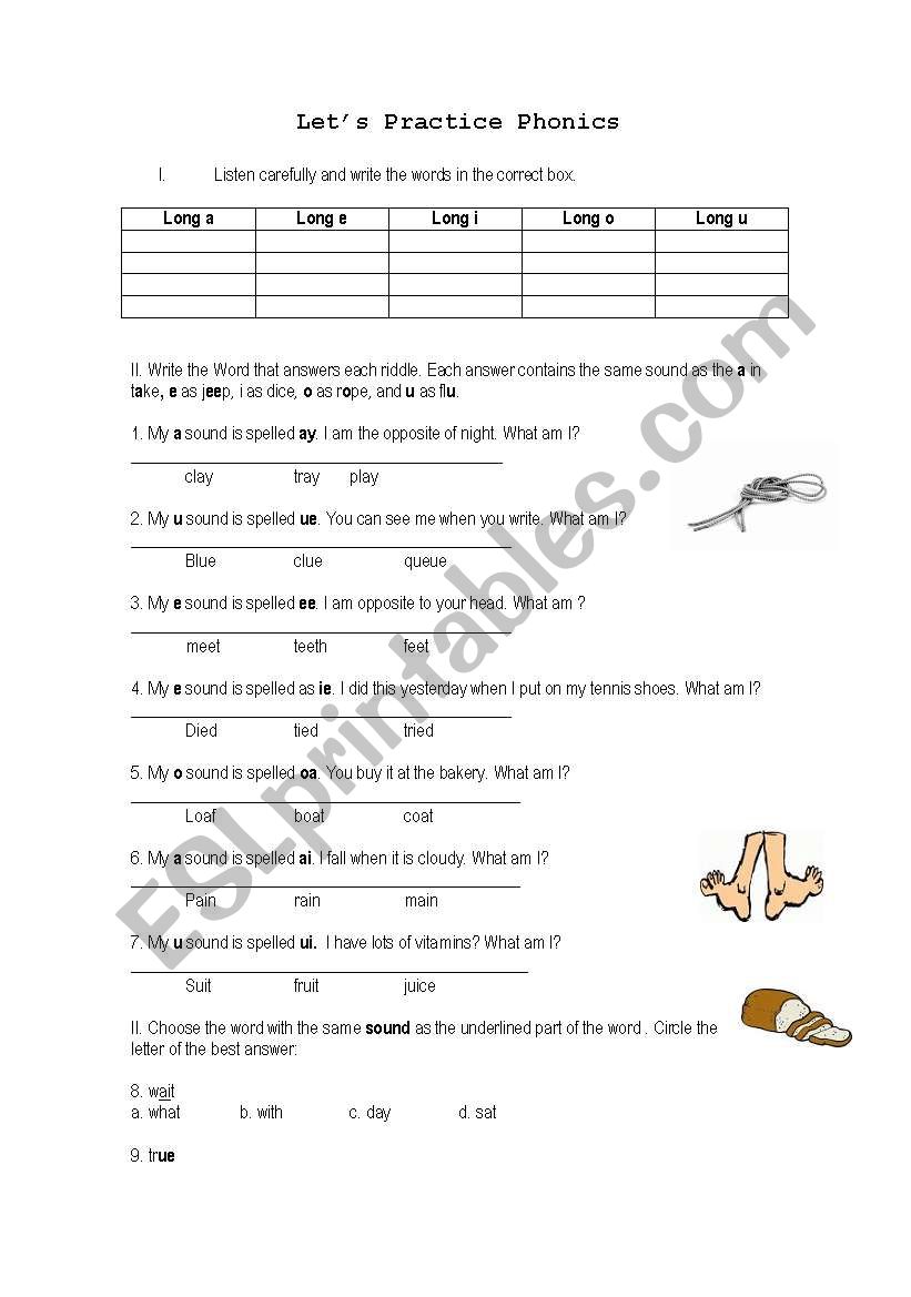 Letss ractice Phonics worksheet