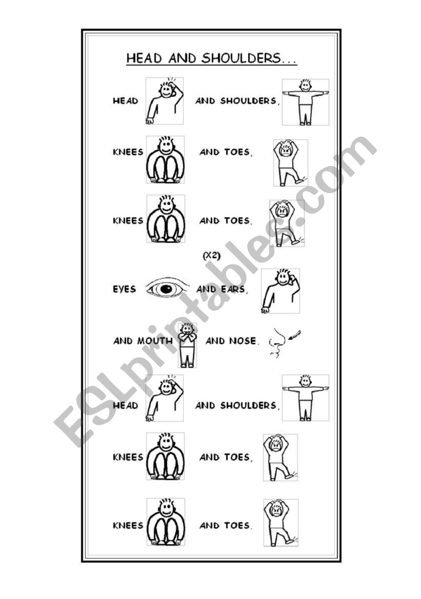 Head and Shoulders Knees and Toes Song