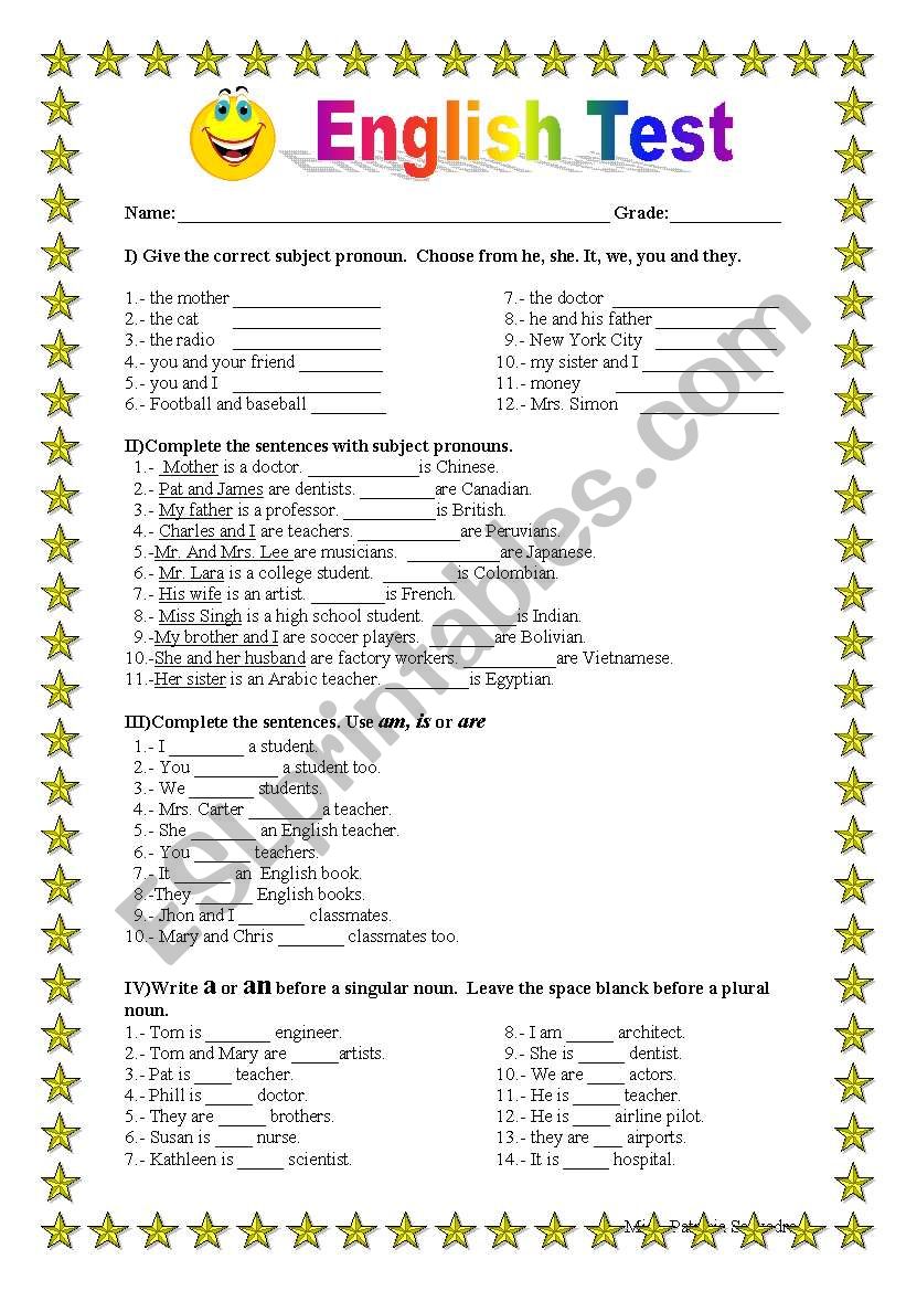 Quiz worksheet