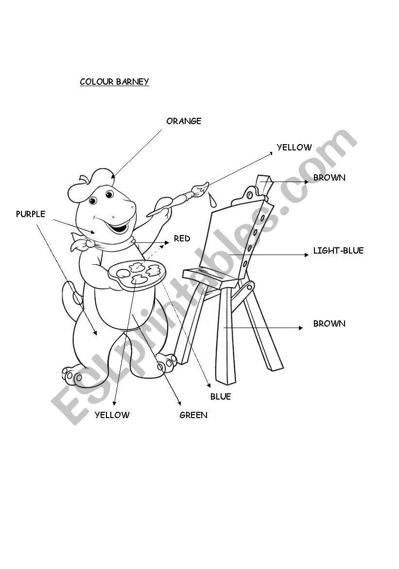 COLOUR BARNEY worksheet