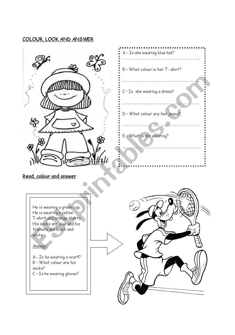 look and answer worksheet