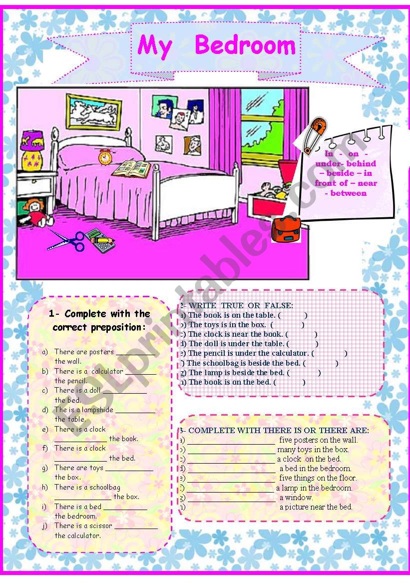 My Bedroom worksheet