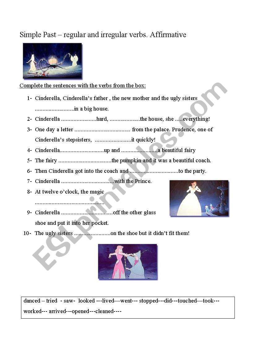 simple past affirmattive regular and irregular verbs