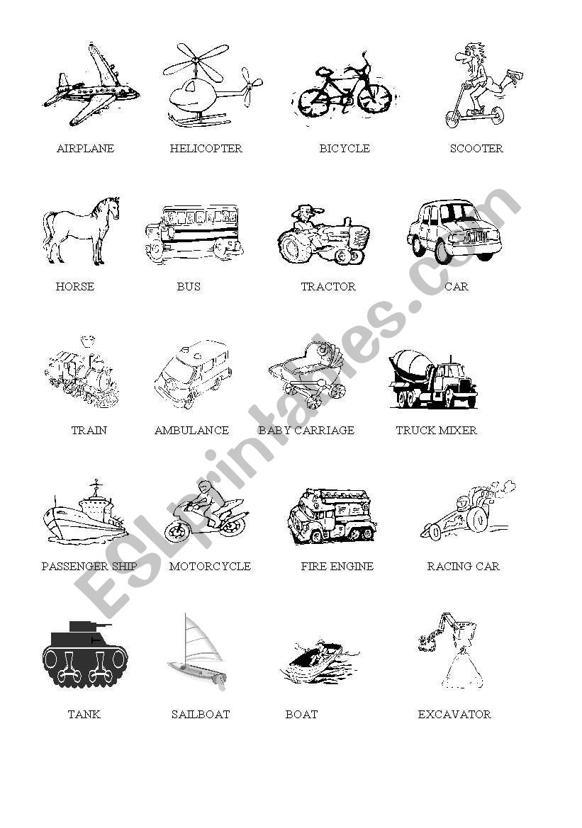 Transportation worksheet