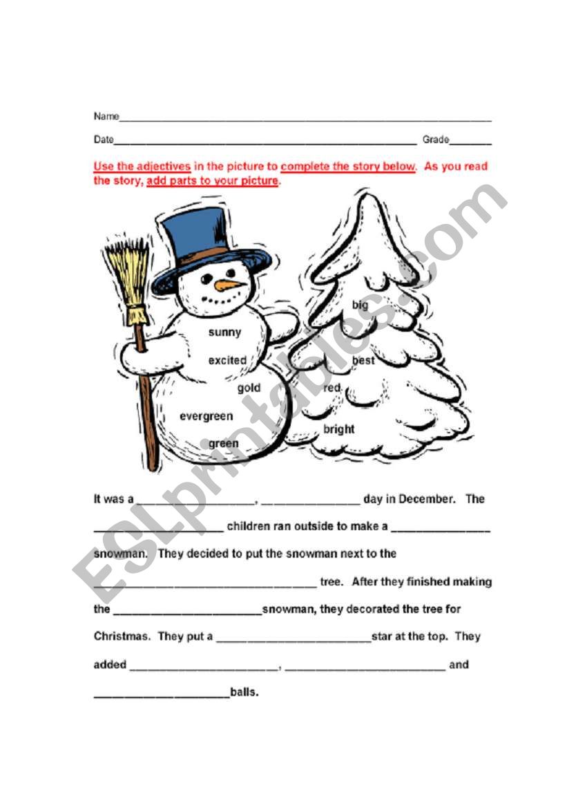 snow worksheet