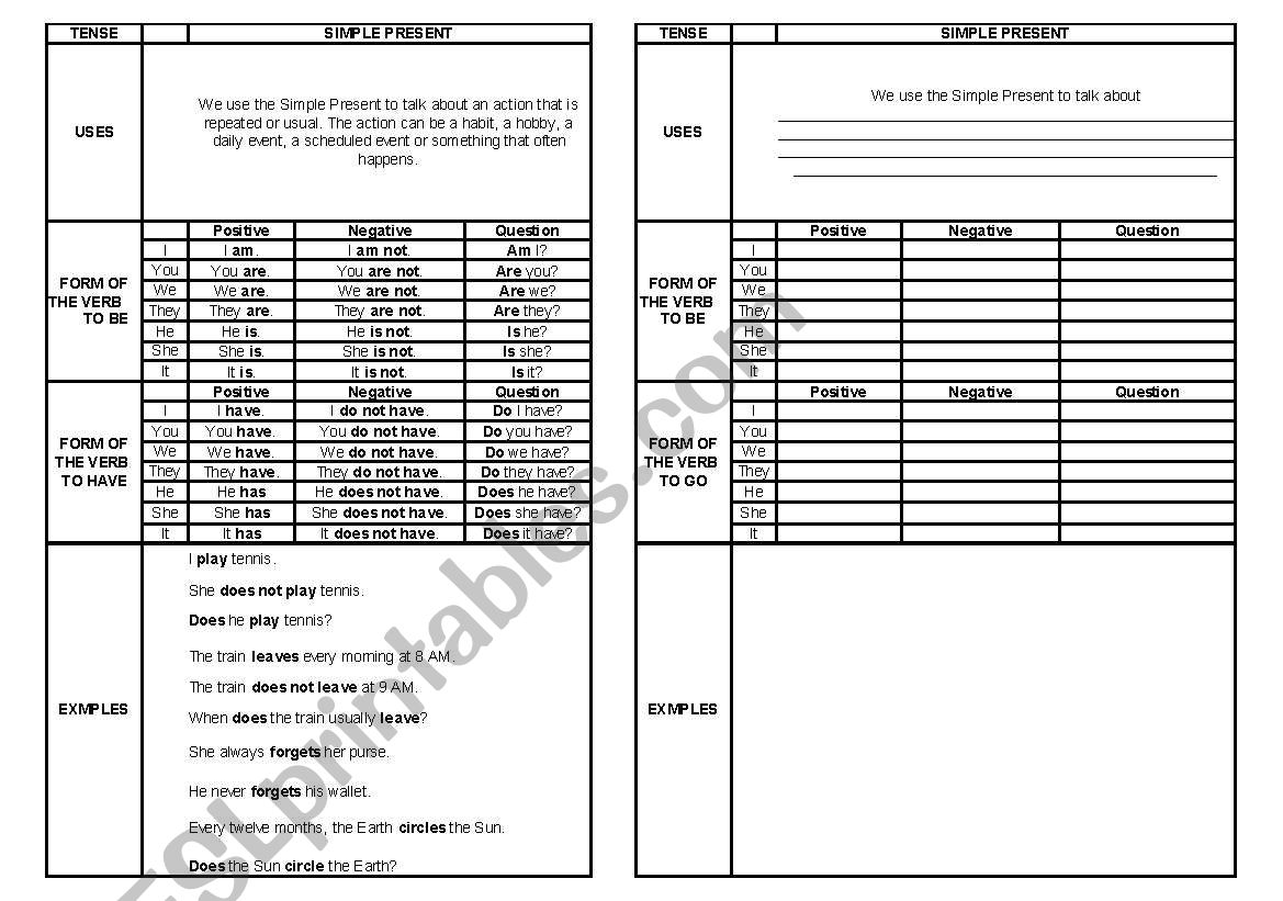 Present Simple worksheet