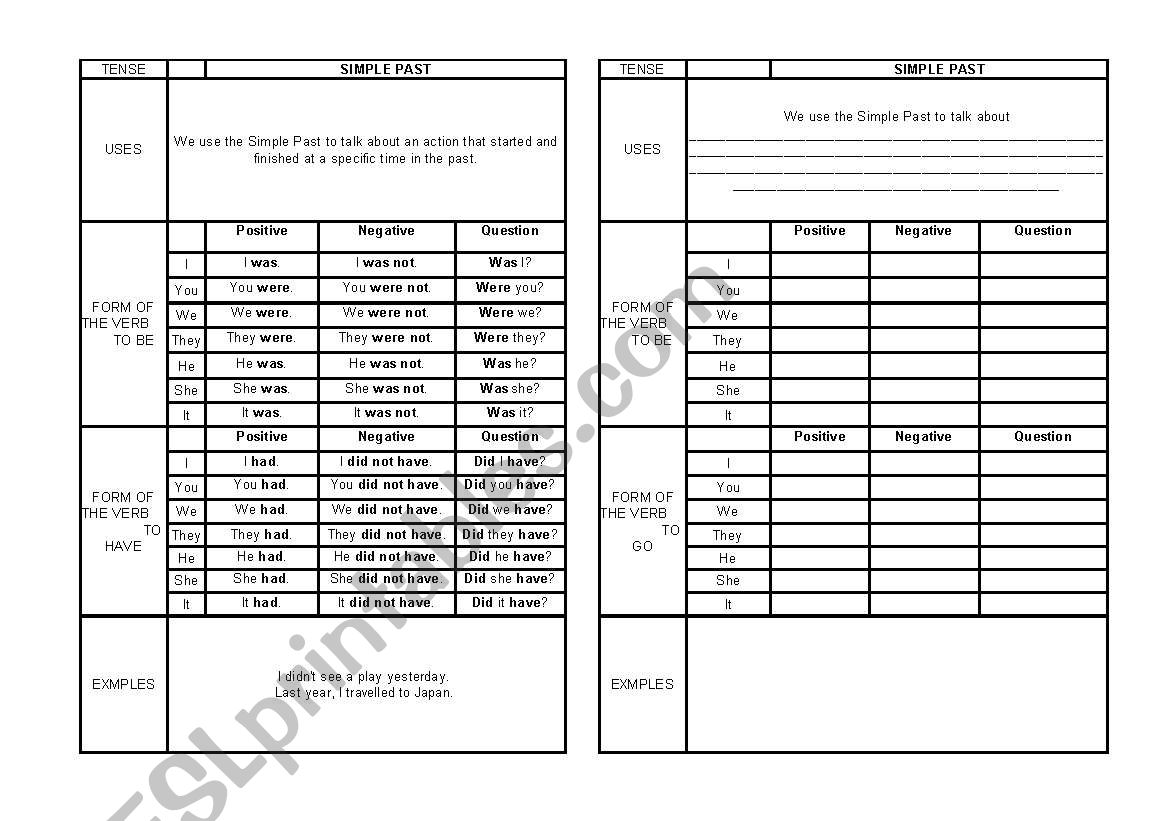 Past Simple worksheet