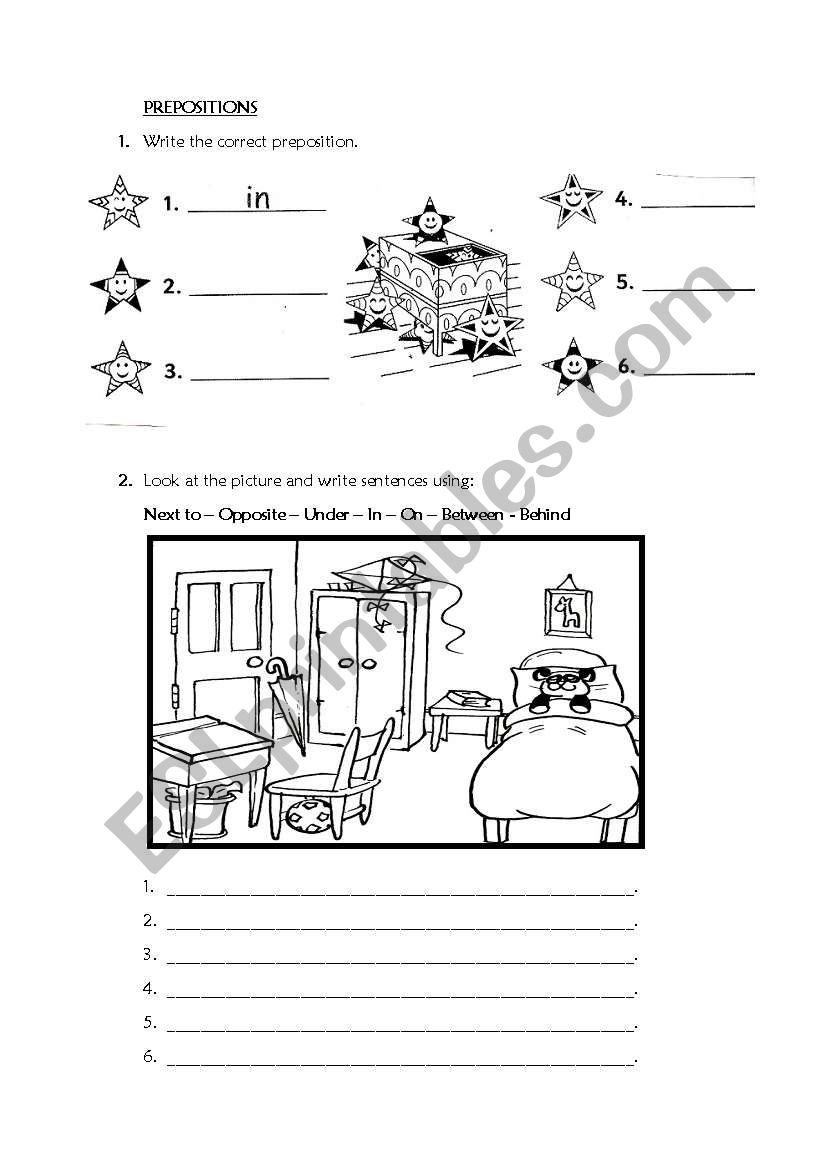 Prepositions worksheet