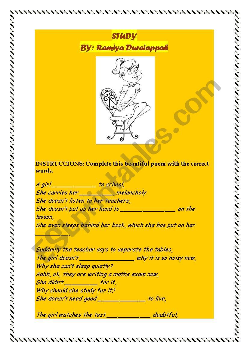 Study (POEM) worksheet