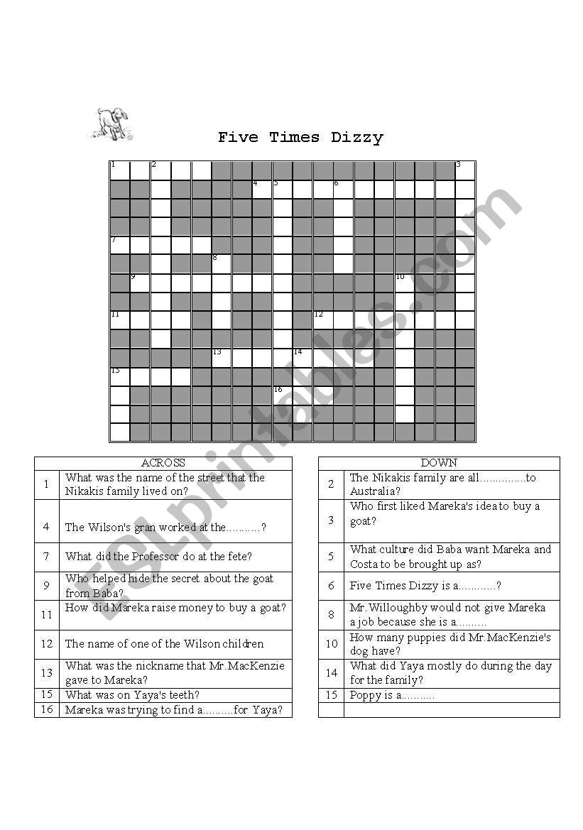 Five Times Dizzy worksheet