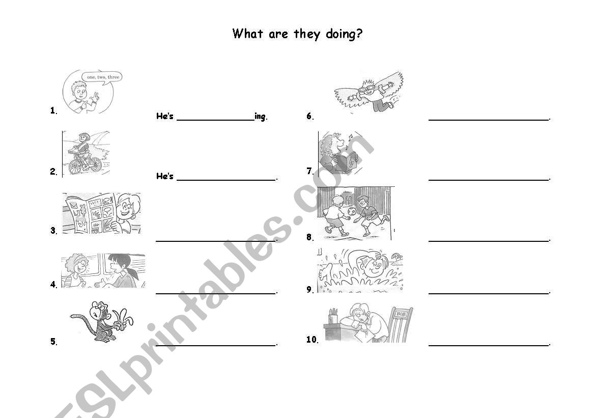What are they doing? worksheet