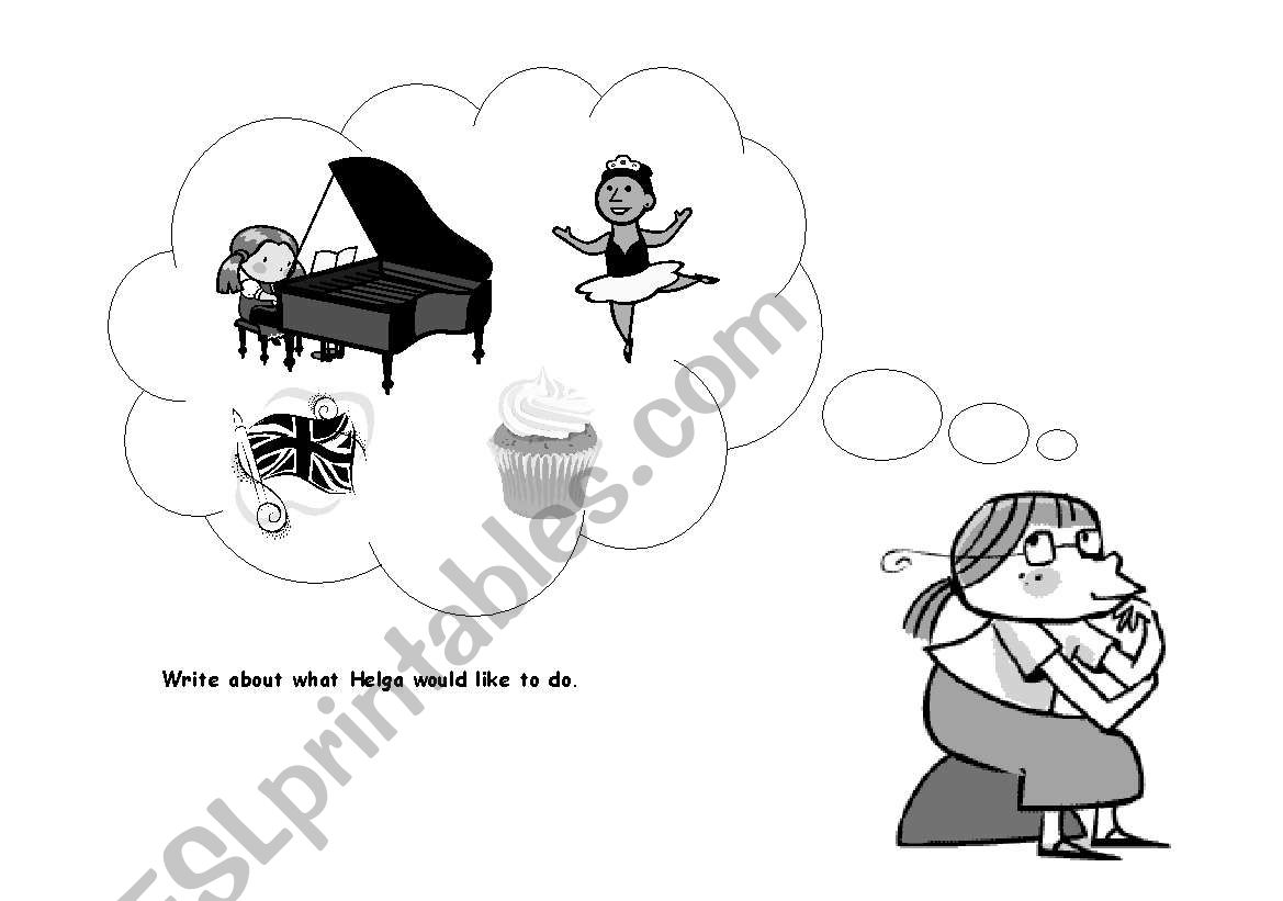 What would Helga like to do? worksheet