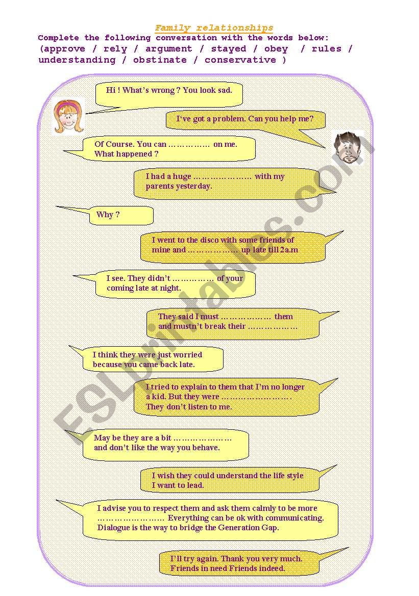 Generation Gap worksheet