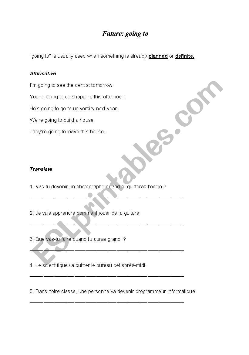Future: going to worksheet