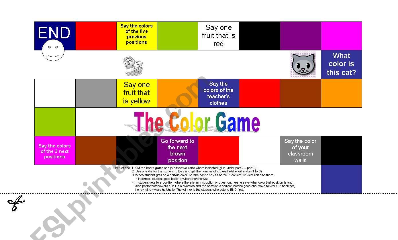 The Color Game worksheet