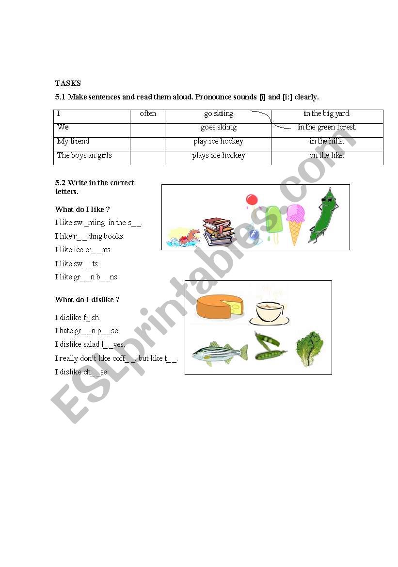 exercise worksheet