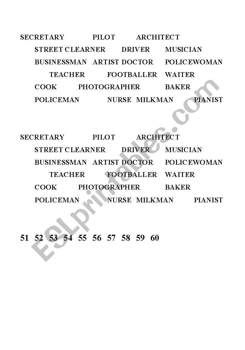 job worksheet