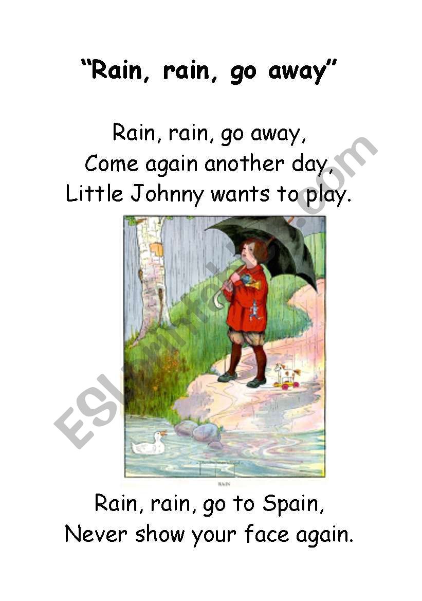 rain rain go away worksheet