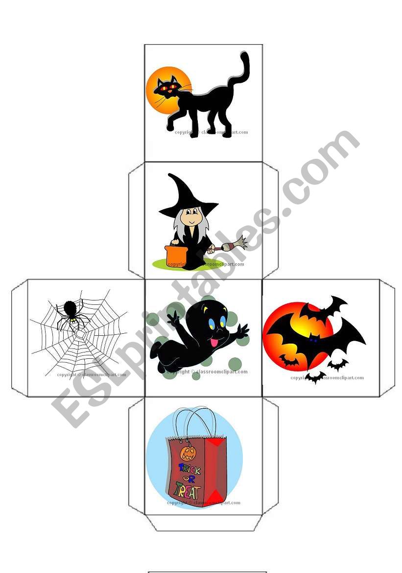 halloween dice worksheet