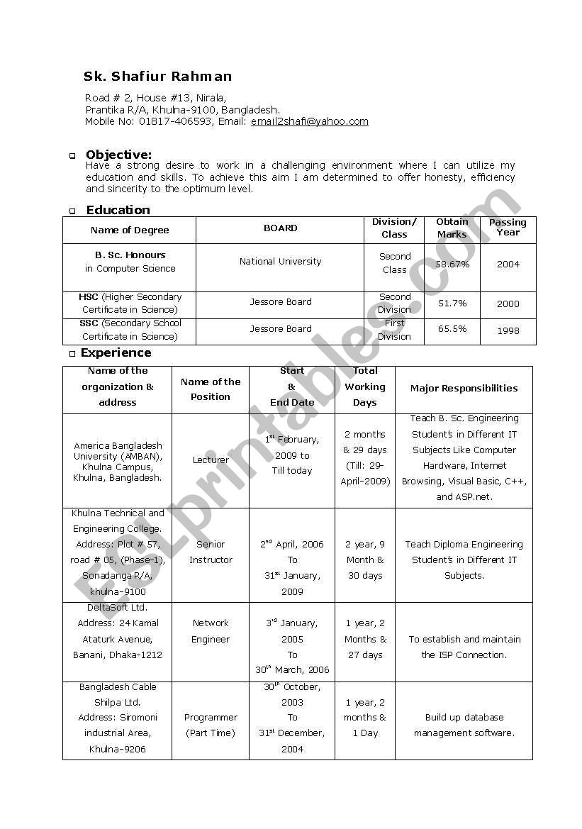 Curriculum vita form structure-1