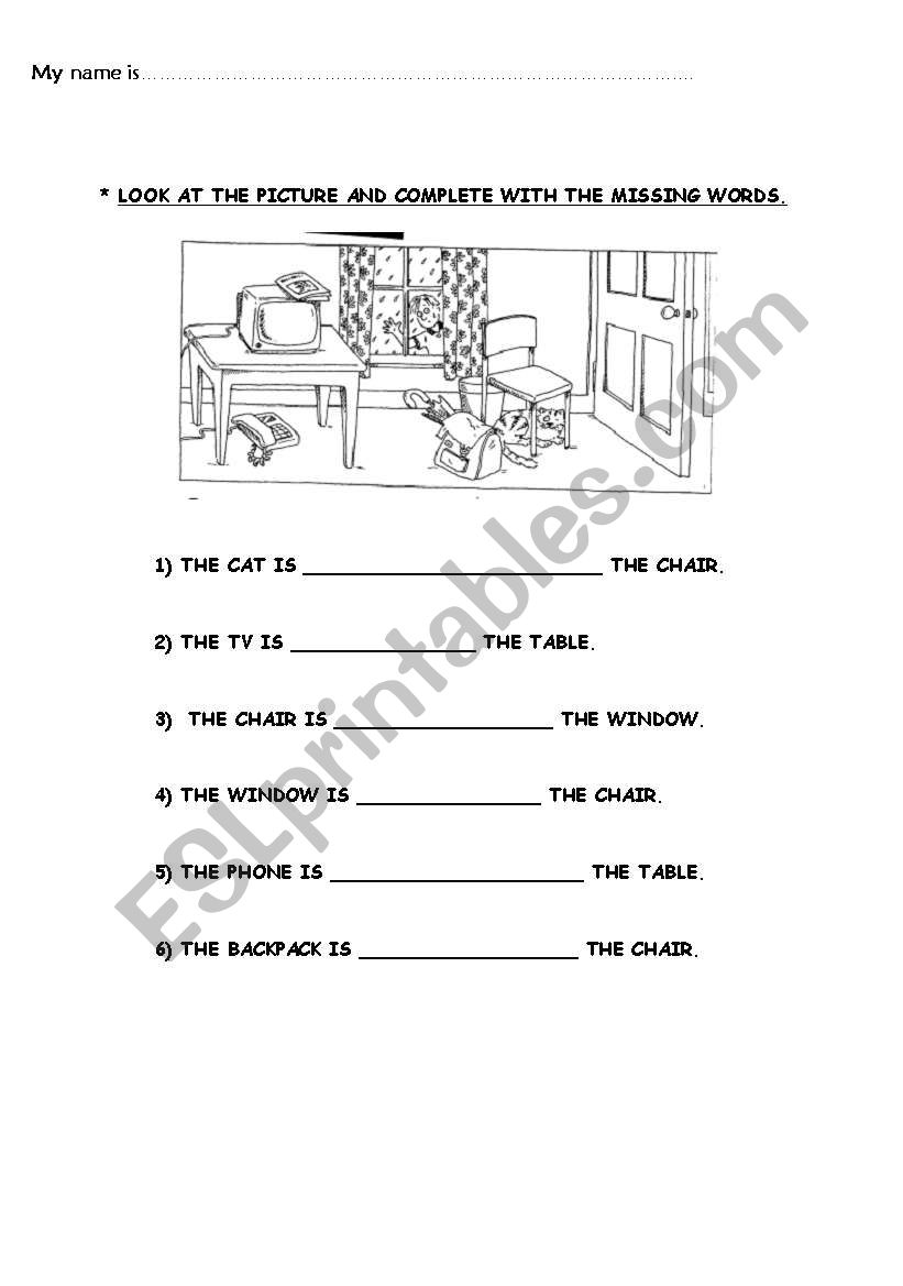 Complete with prepositions worksheet