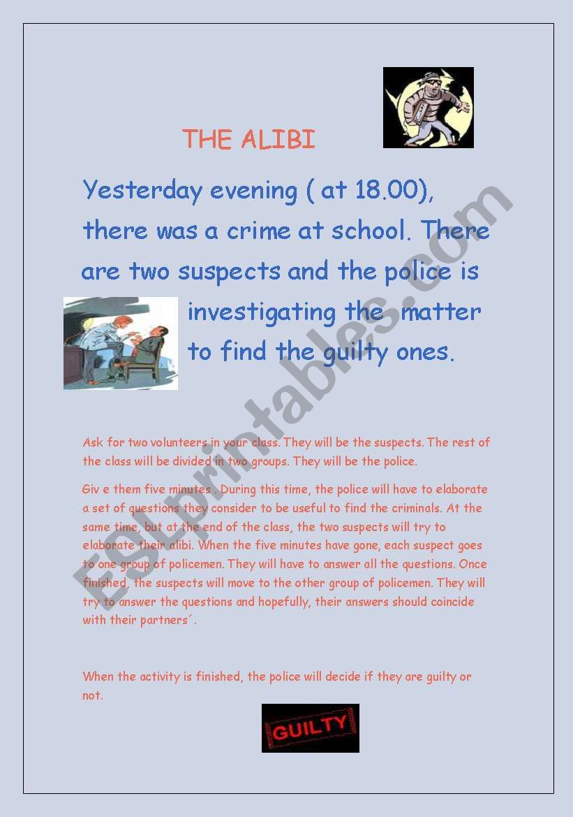 the alibi worksheet