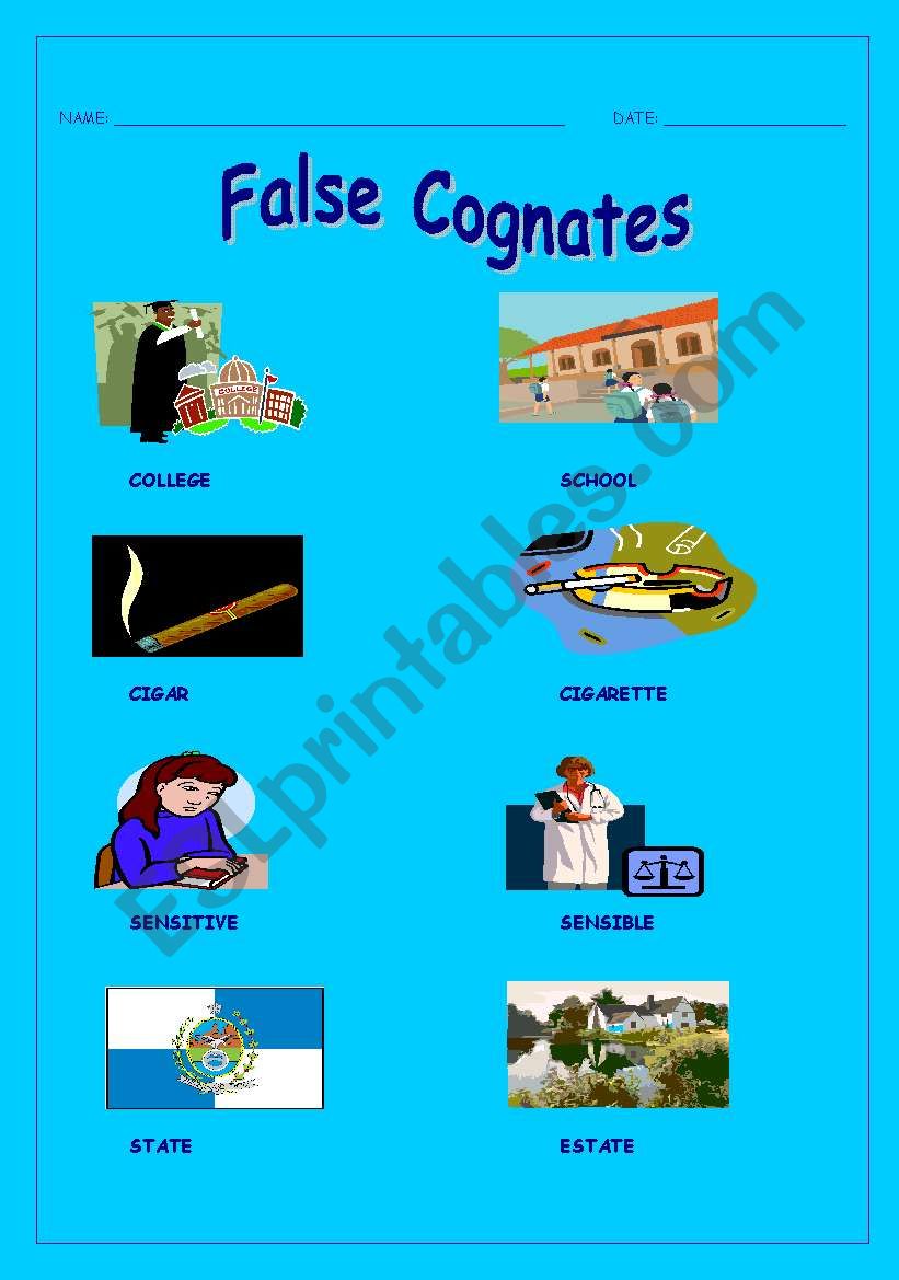 english-worksheets-false-cognates