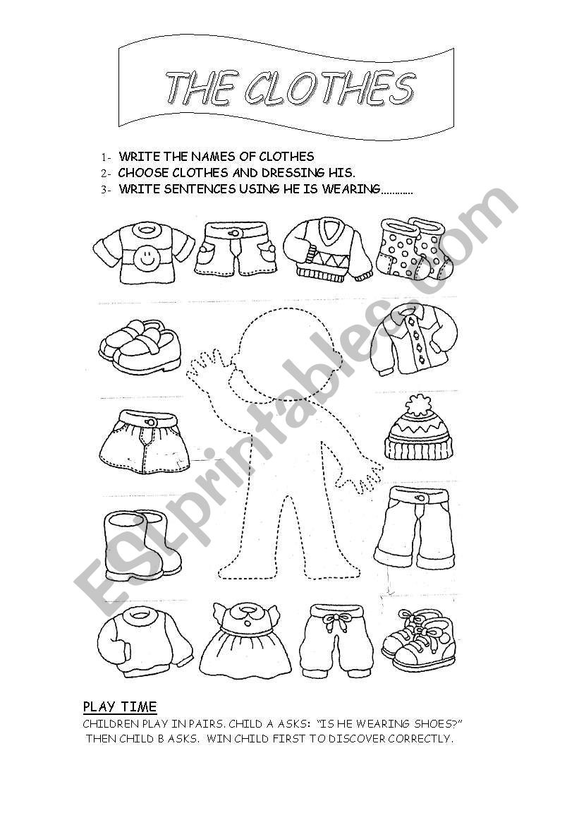 the clothes worksheet