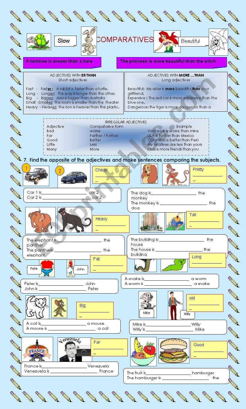 comparatives worksheet